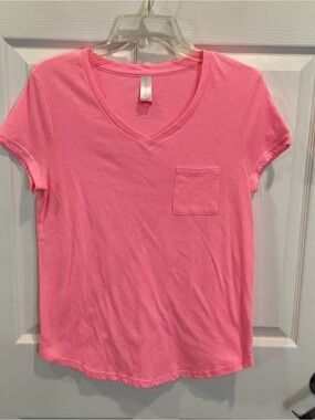 No Boundaries Pink V-Neck Pocket Tee